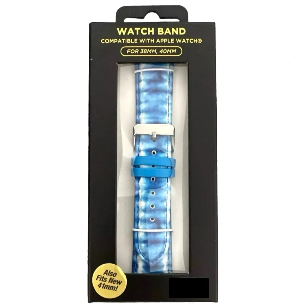 2 - Sol-light Apple Watchband Studded Black-gold/Blue-silver 38mm/40mm/41mm